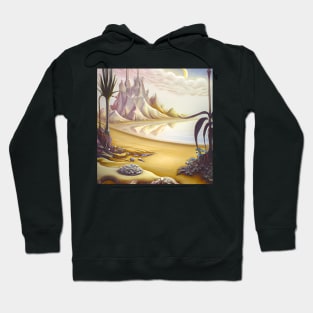 Fantasy cartoon Landscape Beach Castle Hoodie